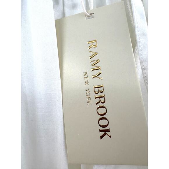 Ramy Brook NEW Dress Raina Cotton-Blend Poplin Mini Cream Size M $395 - Picture 3 of 9